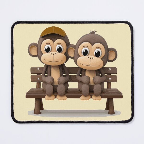 Item preview, 2 monkeys on bench gift designed and sold by TeeArtistry.