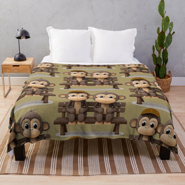 Item preview, 2 monkeys on bench gift designed and sold by TeeArtistry.