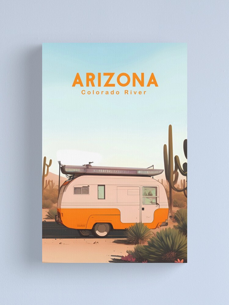 Cartel de viaje del desierto de arizona r o colorado Lienzo