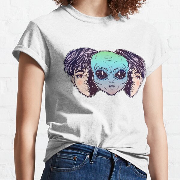 Portriat of the extraordinary alien from outer space face in disguise as a human boy. Classic T-Shirt