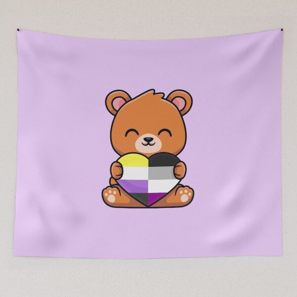 Item preview, Nonbinary Asexual Pride Flag Teddy Bear with Heart designed and sold by everything4eva.