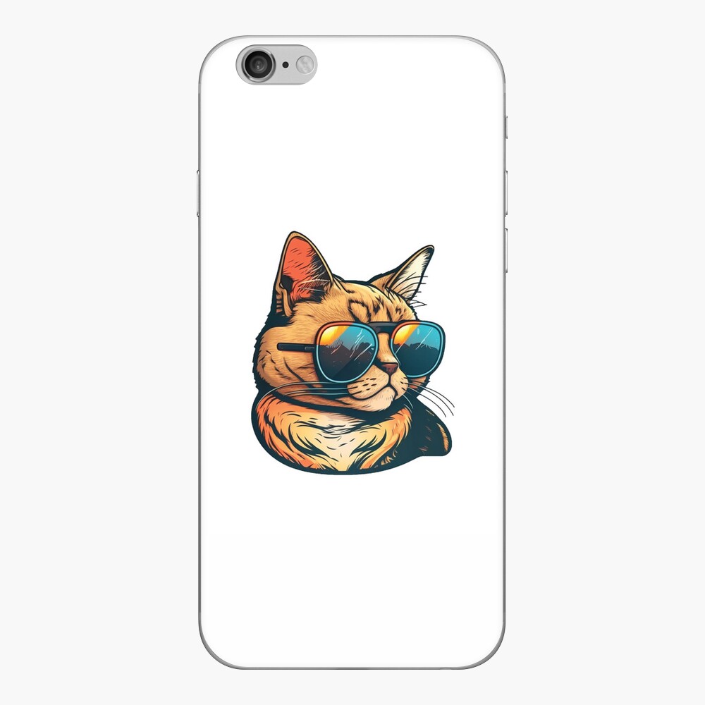 Funny Cat Icon With Glasses iPhone Case by best_designs