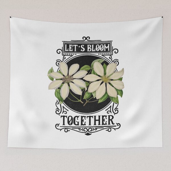 Item preview, Let's Bloom Together | Colorful Artwork | Black Lettering designed and sold by VintagePlantJoy.