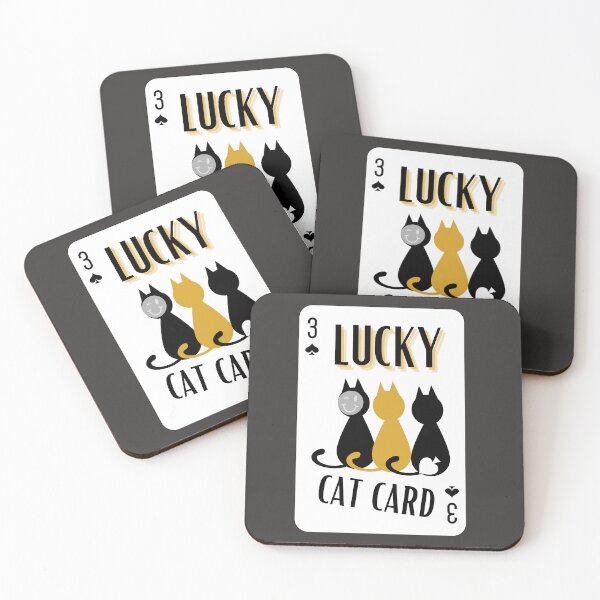 Item preview, funny cats trio with Smiley as lucky card designed and sold by PositiveIdeas.