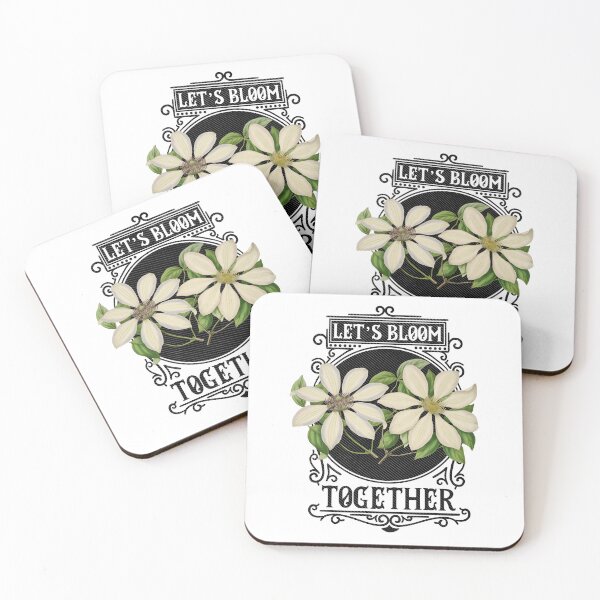 Item preview, Let's Bloom Together | Colorful Artwork | Black Lettering designed and sold by VintagePlantJoy.