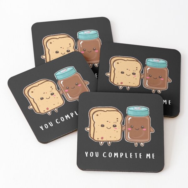 Item preview, Kawaii Chocolate Spread And Toast Cute Food Couple designed and sold by KawaiiMotto.
