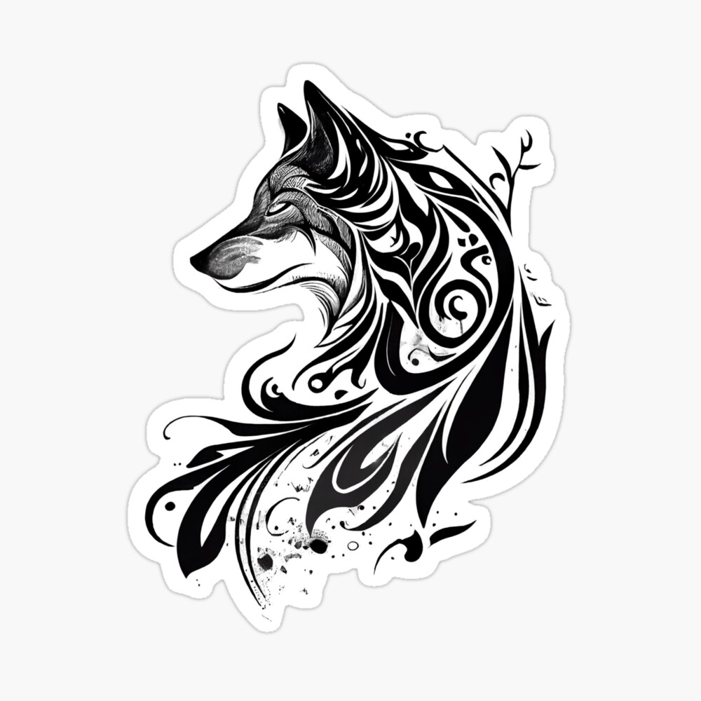 60 Tribal Wolf Tattoos Designs And Ideas - Simple Tribal Wolf Designs -  Free Transparent PNG Clipart Images Download