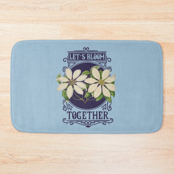 Item preview, Let's Bloom Together | Colorful Artwork | Navy Blue Lettering designed and sold by VintagePlantJoy.