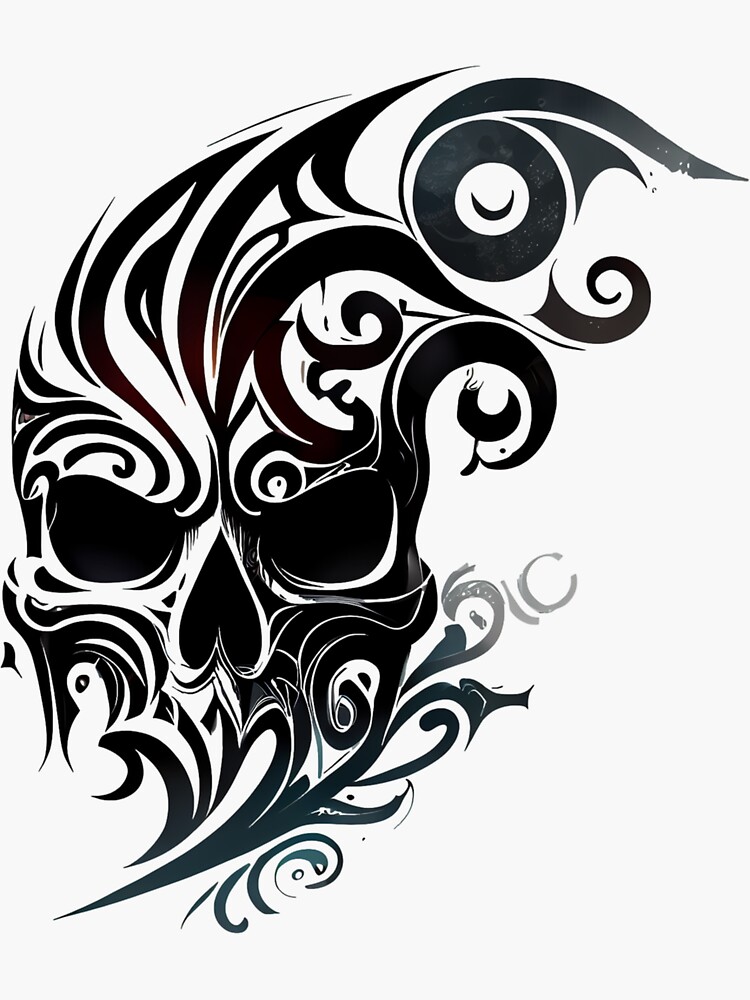 tribal skull tattoo | tattoo art gallery