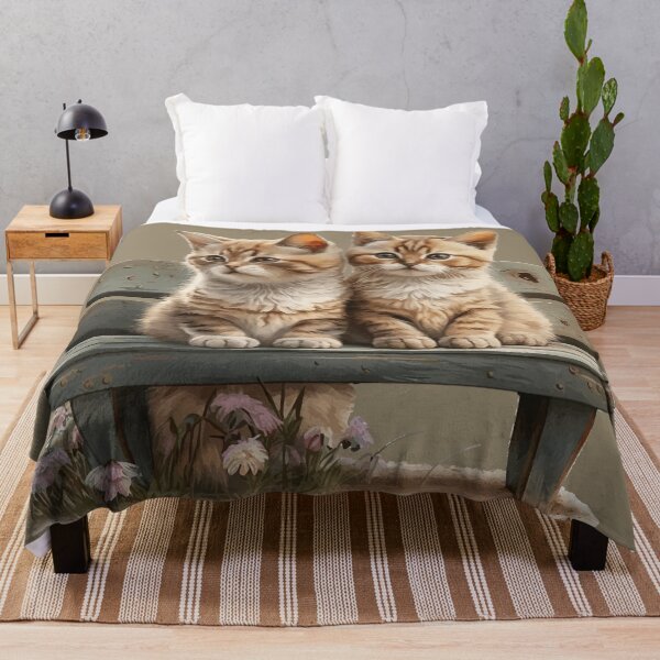 Aperçu de l'œuvre Cadeau 2 chats sur banc créée et vendue par TeeArtistry.