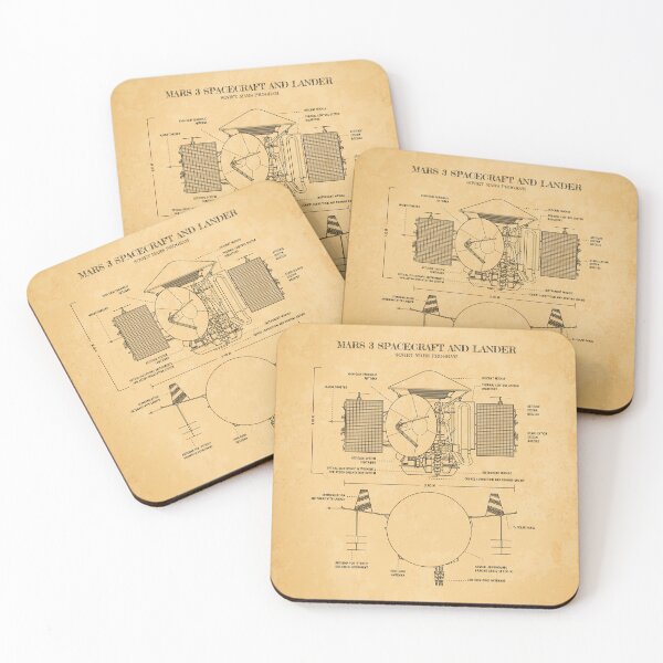 Item preview, Soviet Mars Program: Mars 3 Spacecraft and Lander (Aged Parchment) designed and sold by BGALAXY.