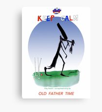 English Cricket Keep Calm Old Father Time Canvas Print