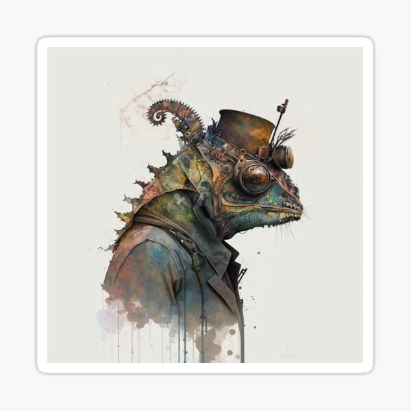 Aperçu de l'œuvre Steampunk Animals - Mechanical Chameleon créée et vendue par MindAsylum.