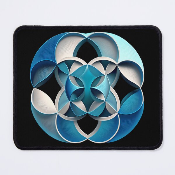Item preview, Blue geometric floral swirls designed and sold by Geotopica.