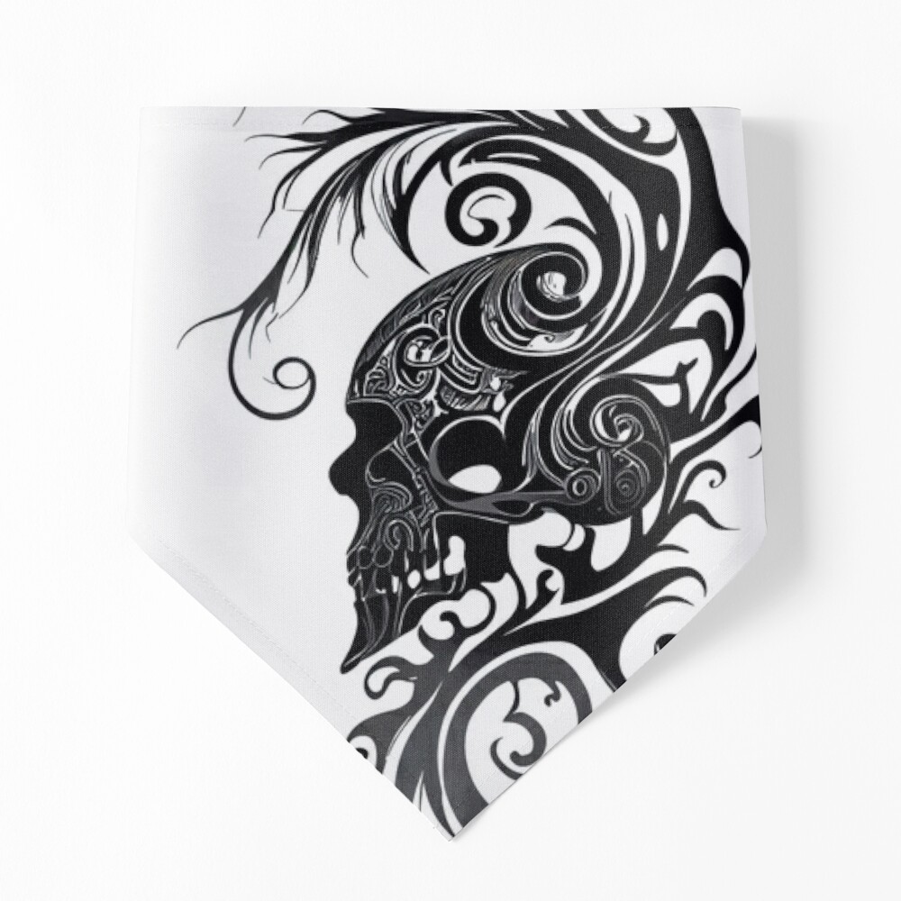 Tribal skull tattoo design, black and white vector illustration isolated on  white background. Ideal for tattoo parlors, biker clubs, and other related  designs. 23052082 Vector Art at Vecteezy