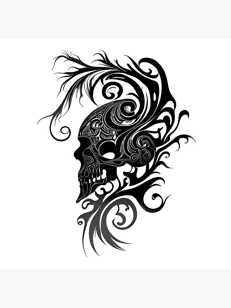 Tribal Skull, abstract, black, desenho, tattoo, vector, HD phone wallpaper  | Peakpx