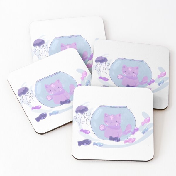 Item preview, Purple cat trapped in a Fish bowl designed and sold by physisnemesis.
