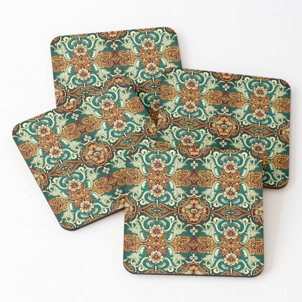 Item preview, Tribal Polynesian Green Hibiscus Flower pattern designed and sold by AstraNovaStudio.