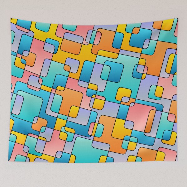Item preview, Colorful abstract geometrical square background designed and sold by Familyshmot.