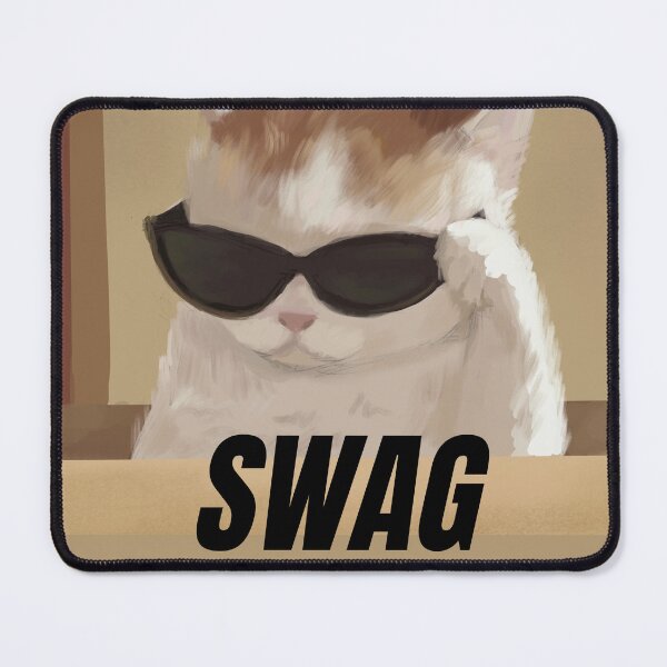 Item preview, Portrait art of swag cat with sunglasses meme designed and sold by QuaxGiftsShop.