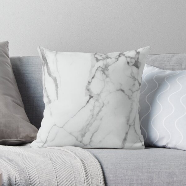 Marbre blanc avec des veines grises Coussin