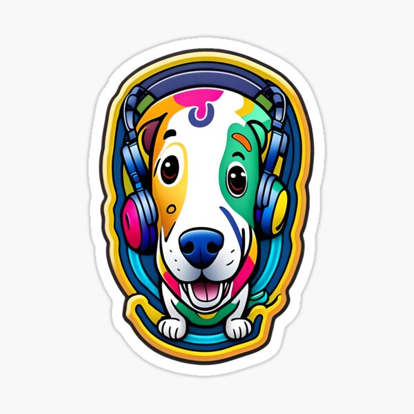 happy coloful dog Sticker