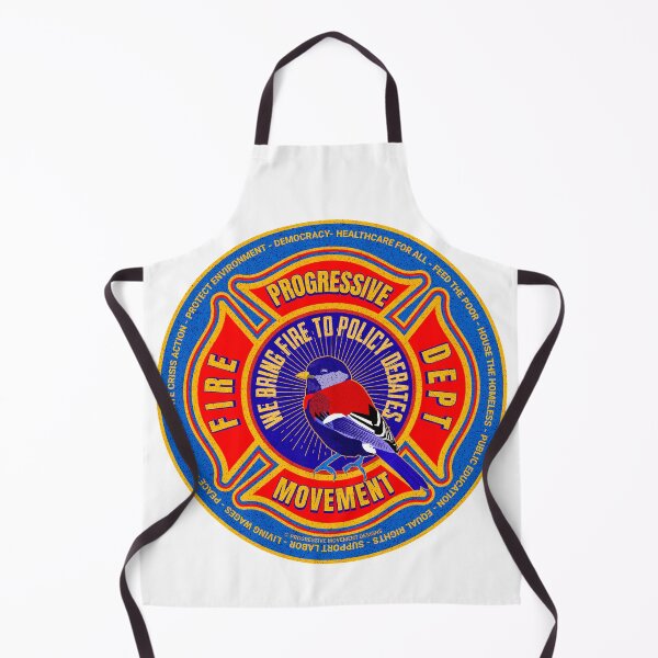 Item preview, PMD00602 Progressive Movement Designs blue funny progressive fire department badge shows you support progressive policy goals for progressive Democrats and Independents and Bernie Sanders supporters designed and sold by ProgressiveLeft.