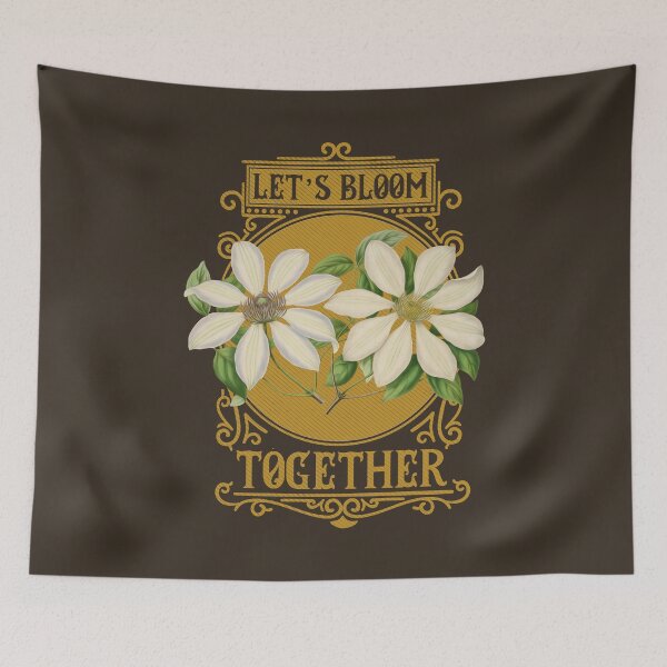 Item preview, Let's Bloom Together | Colorful Artwork | Mustard Lettering designed and sold by VintagePlantJoy.