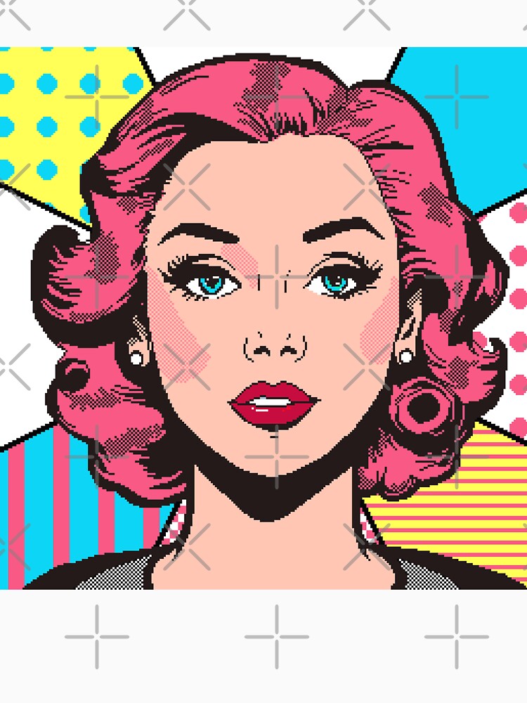 Thumbnail 7 of 7, Classic T-Shirt, Pop-pixel combined art Girl designed and sold by djspacegr.