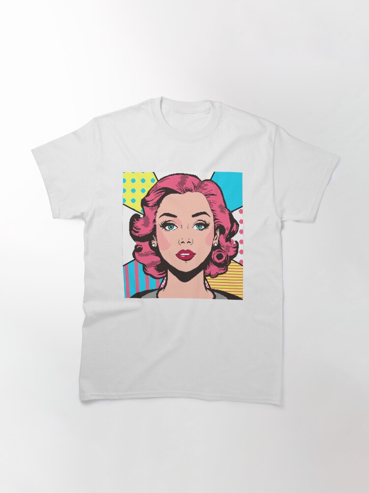 Thumbnail 3 of 7, Classic T-Shirt, Pop-pixel combined art Girl designed and sold by djspacegr.