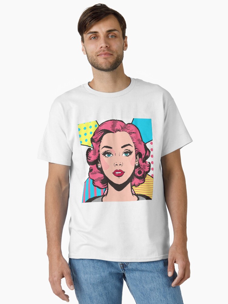 Thumbnail 2 of 7, Classic T-Shirt, Pop-pixel combined art Girl designed and sold by djspacegr.