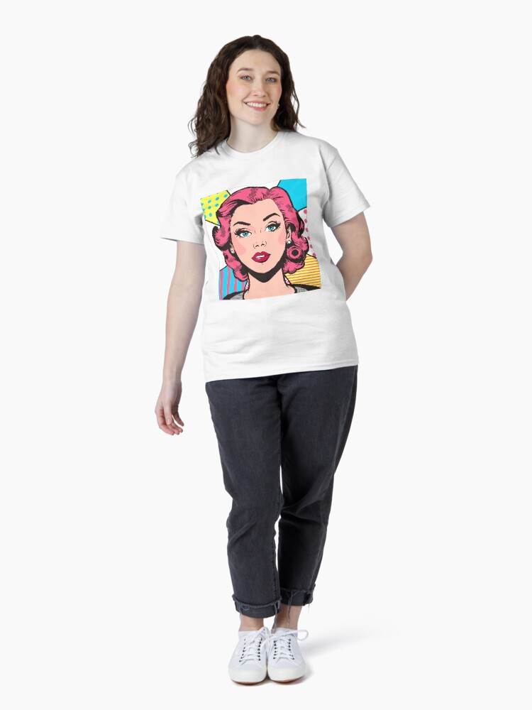 Thumbnail 4 of 7, Classic T-Shirt, Pop-pixel combined art Girl designed and sold by djspacegr.