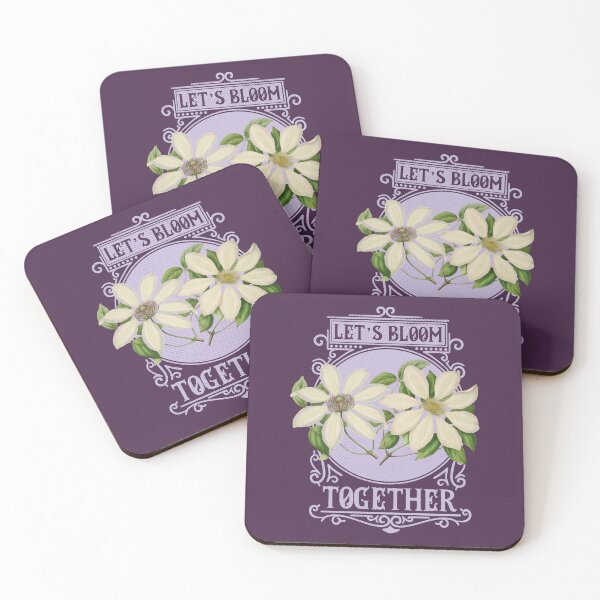 Item preview, Let's Bloom Together | Colorful Artwork | Lilac Lettering designed and sold by VintagePlantJoy.