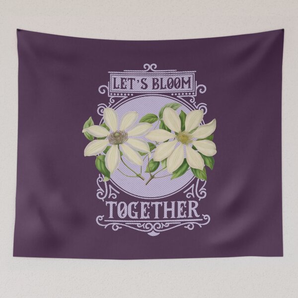 Item preview, Let's Bloom Together | Colorful Artwork | Lilac Lettering designed and sold by VintagePlantJoy.