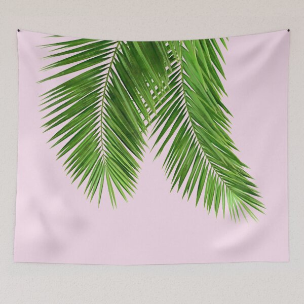 Item preview, Palm Leaves on light Pink Background designed and sold by banginT.