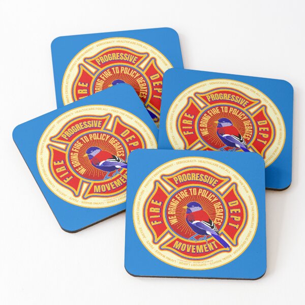 Item preview, PMD00604 Progressive Movement Designs funny progressive fire department badge shows you support progressive policy goals for progressive Democrats and Independents and Bernie Sanders supporters designed and sold by ProgressiveLeft.