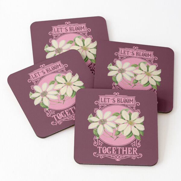 Item preview, Let's Bloom Together | Colorful Artwork | Pink Lettering designed and sold by VintagePlantJoy.