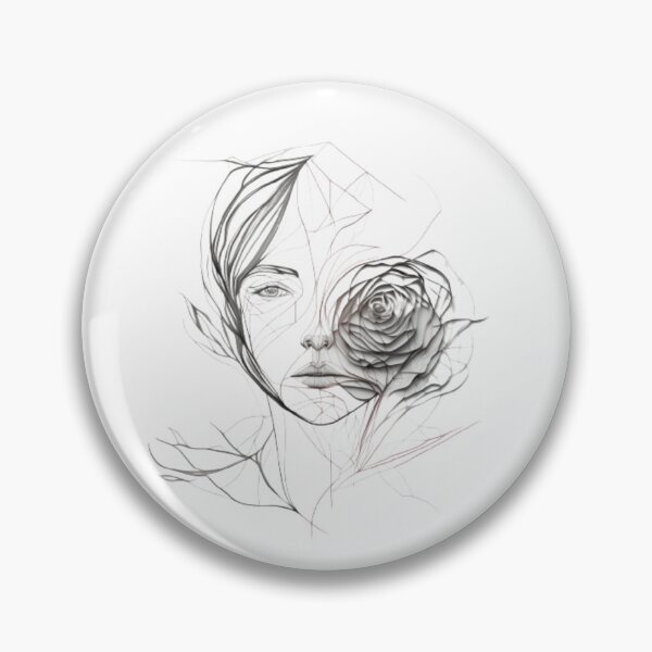 Item preview, Minimalist Woman Portrait and 3D Rose  designed and sold by KukiStickers.