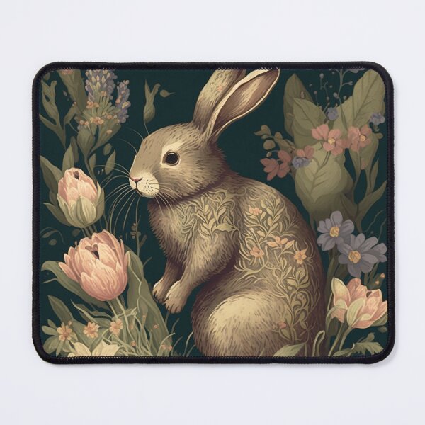 Item preview, Floral Rabbit in a Vintage Garden designed and sold by EmeraldeaArt.