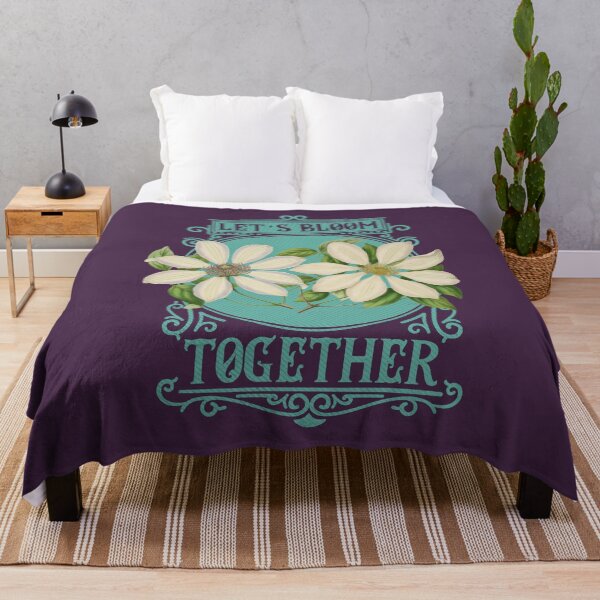 Item preview, Let's Bloom Together | Colorful Artwork | Teal Lettering designed and sold by VintagePlantJoy.