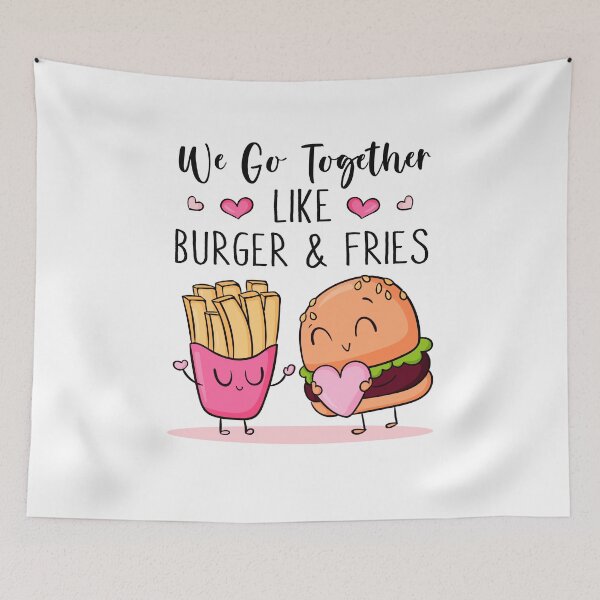 Item preview, We Go Together Like Burger & Fries - Funny Couple Gift designed and sold by SunsetGloww.