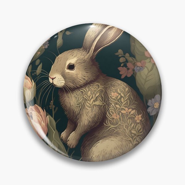 Item preview, Floral Rabbit in a Vintage Garden designed and sold by EmeraldeaArt.