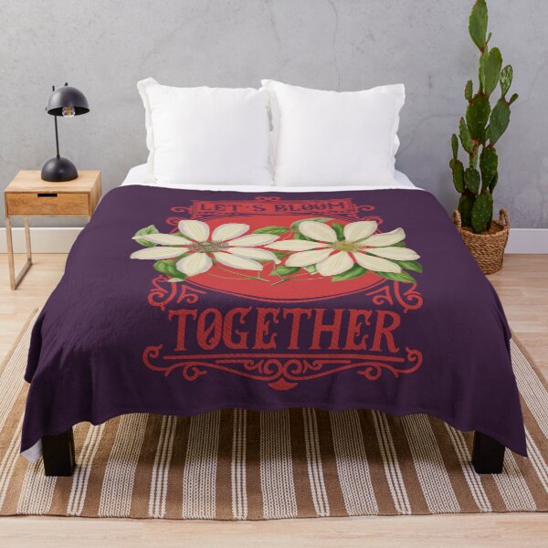 Item preview, Let's Bloom Together | Colorful Artwork | Red Lettering designed and sold by VintagePlantJoy.