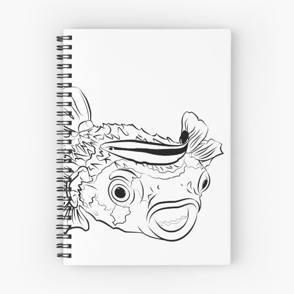 Item preview, puffer fish porcupinefish confused and amazed by cleaner fish designed and sold by MiraNomegusta.