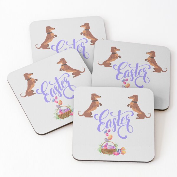 Item preview, Easter Dachshund Dog with Basket Full of Colorful Eggs designed and sold by SeasonalDogs.
