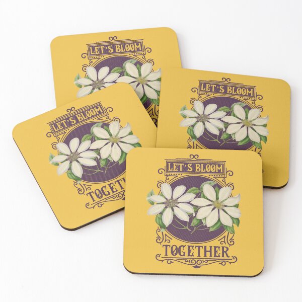 Item preview, Let's Bloom Together | Colorful Artwork | Purple Lettering designed and sold by VintagePlantJoy.