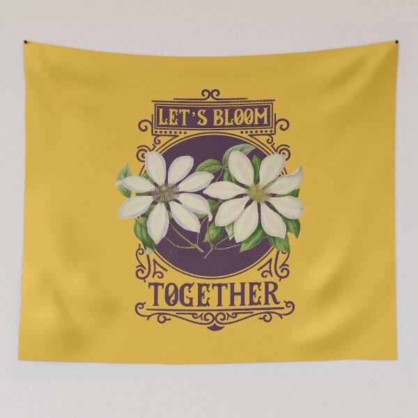 Item preview, Let's Bloom Together | Colorful Artwork | Purple Lettering designed and sold by VintagePlantJoy.