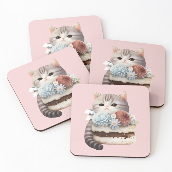 Item preview, Cat cake - tiramisu - watercolor designed and sold by littleblackkiss.
