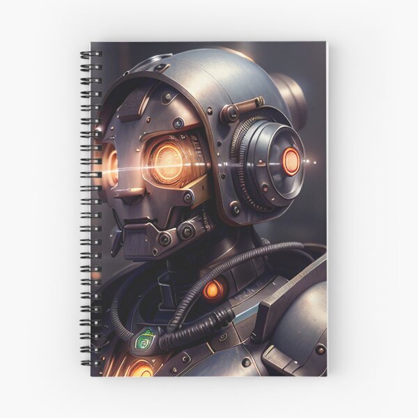 Item preview, Experience the Dieselpunk World with this Glowing-Eyed Robot Portrait designed and sold by CreationP.