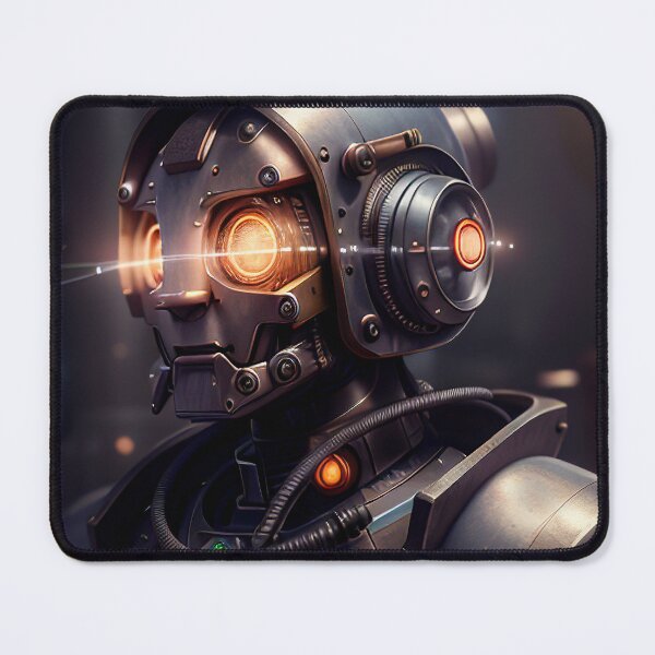 Item preview, Experience the Dieselpunk World with this Glowing-Eyed Robot Portrait designed and sold by CreationP.